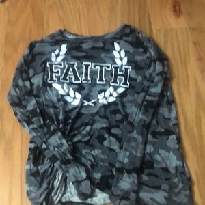 Black,gray and white long sleeved shirt